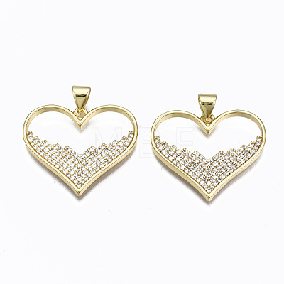 Brass Micro Pave clear Cubic Zirconia Pendants ZIRC-N039-154-NF-1