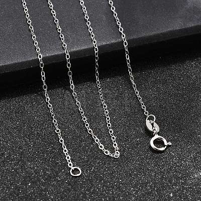 Anti-Tarnish Rhodium Plated 925 Sterling Silver Necklaces STER-M034-32A-1