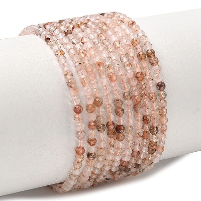 Natural Copper Rutilated Quartz Beads Strands G-P629-A01-01-1