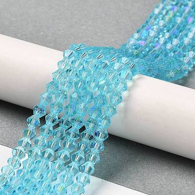 Transparent Electroplate Glass Beads Strands GLAA-F029-4mm-D20-1