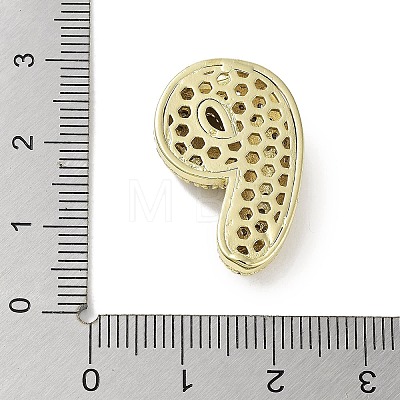 Rack Plating Brass Micro Pave Clear Cubic Zirconia Pendants KK-R163-05P-G-1