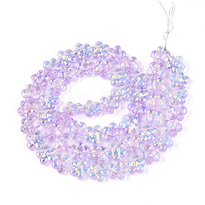 Transparency Electroplate Glass Beads Strands GLAA-T023-38A-05-1