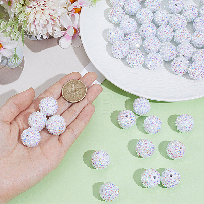 50Pcs Resin Rhinestone Beads RESI-PA0001-45B-1