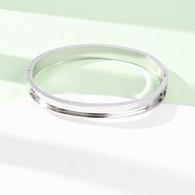 304 Stainless Steel Grooved Bangle Base SA-CBACA70-02P-1