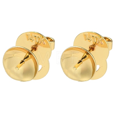 Rack Plating Brass Stud Earring Findings KK-M269-24G-1