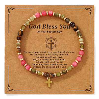 Vintage Brass Cross Charm Bracelets LS-GR0330-11-1