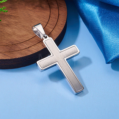 1Pc Brushed 304 Stainless Steel Pendants STAS-TADJ0001-07P-1