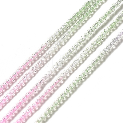 Transparent Gradient Color Glass Beads Strands GLAA-H021-01A-02-1