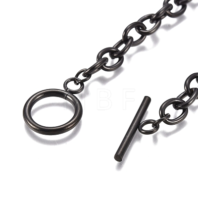 Unisex 304 Stainless Steel Cable Chain Bracelets BJEW-P245-39B-1