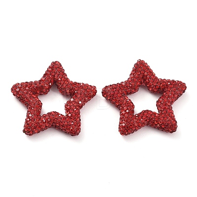 Star Shape Polymer Clay Rhinestone Beads CLAY-NH0001-06B-1