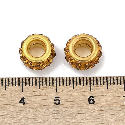 Alloy Rhinestone Clay Pave Beads ALRI-D300-04G-14-1