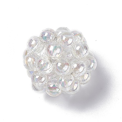 Handmade Transparent Plastic Woven Beads KY-P015-05-1