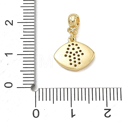 Brass Micro Pave Clear Cubic Zirconia Dangle Beads CU-CBAFF5B-18G-1