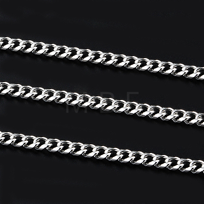 201 Stainless Steel Cuban Link Chains CHS-L020-008P-1