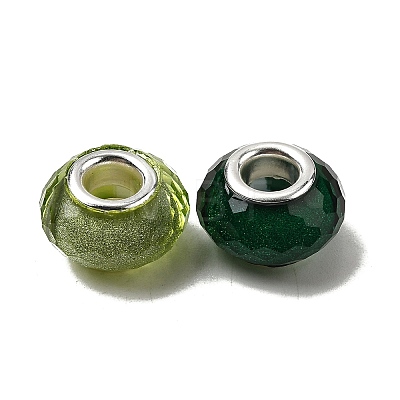 Faceted Resin European Beads RESI-C063-01F-1
