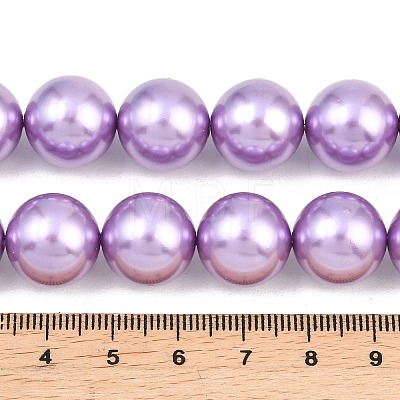 Electroplated Shell Pearl Beads Strands BSHE-F018-01-1