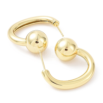 Rack Plating Brass Round Ball Stud Earrings EJEW-B027-10G-1