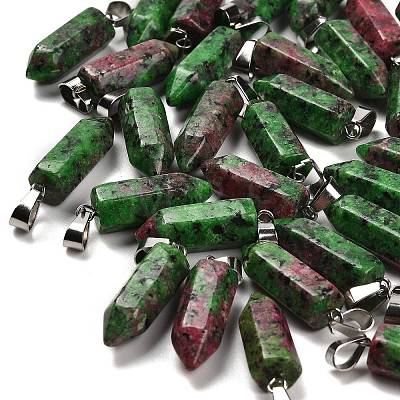 Dyed Natural Marble Pendants G-Z067-07P-06-1