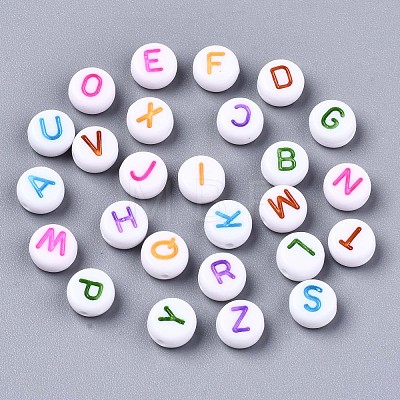 Opaque White Acrylic Beads X-MACR-N012-01-1