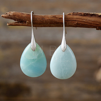 Teardrop Brass Dangle Earrings FS-WGF2982-07-1