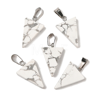 Natural Howlite Pendants G-B127-04P-12-1