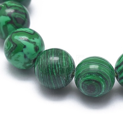 Synthetic Malachite(Dyed) Bead Stretch Bracelets BJEW-K212-B-031-1