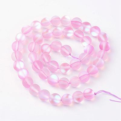 Synthetic Moonstone Beads Strands G-R375-8mm-A12-1