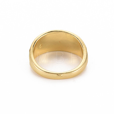 Rack Plating Light Gold Alloy Enamel Wide Band Rings RJEW-Q163-005-RS-1