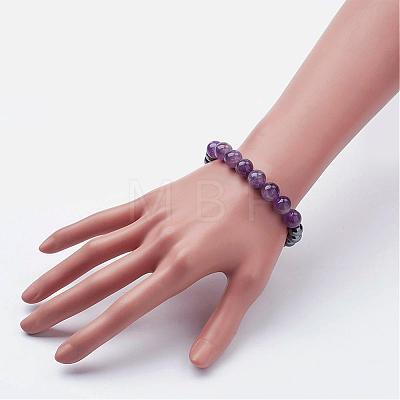 Natural Gemstone Stretch Bracelets BJEW-JB02836-1