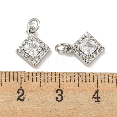 Brass Micro Pave Clear Cubic Zirconia Pendants KK-P275-32B-P-1