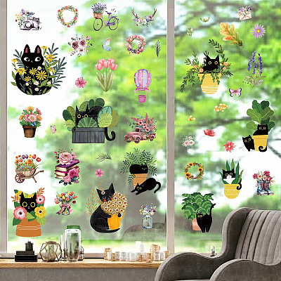 8 Sheets 8 Styles PVC Waterproof Wall Stickers DIY-WH0345-201-1