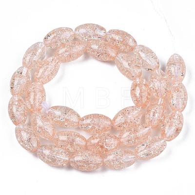 Transparent Crackle Glass Beads Strands GLAA-S192-B-010F-1