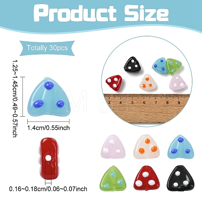 30Pcs 6 Colors Handmade Lampwork Beads LAMP-YW0004-26-1