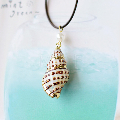 Natural Conch and Shell Pendant Necklaces YJ0466-11-1