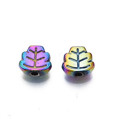 Rack Plating Rainbow Color Alloy Beads PALLOY-S180-334-1