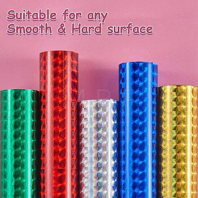 25Sheets 5 Colors Waterproof Holographic Adhesive Craft Vinyl Sheets DIY-SZ0003-78-1
