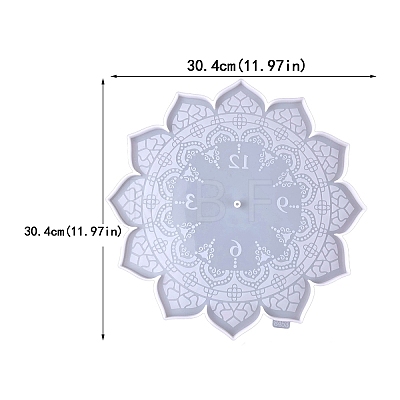 Flower Clock Display Decoration Food Grade Silicone Mold PW-WG33202-01-1