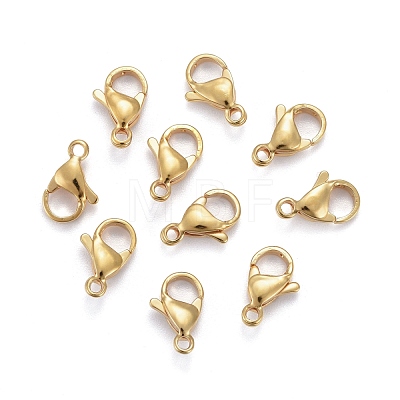 Vacuum Plating 304 Stainless Steel Lobster Claw Clasps X-STAS-H352-01D-G-1