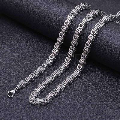 7mm Stainless Steel Byzantine Chain Necklaces FS-WG56795-103-1