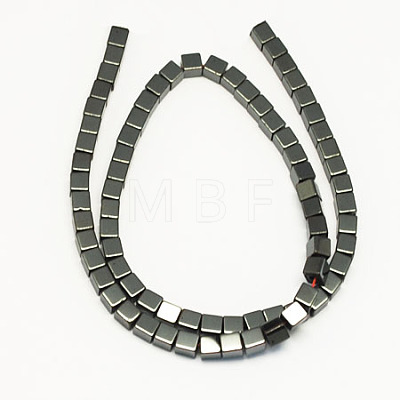 Non-magnetic Synthetic Hematite Beads Strands G-S079-6mm-1