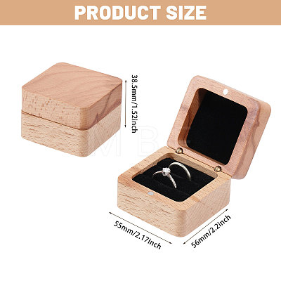 Wooden Jewelry Storage Magnetic Gift Case CON-WH0095-79A-1