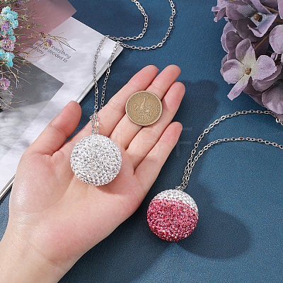 CHGCRAFT DIY Rhinestone Ball Beads Charm Necklace Making Kit DIY-CA0003-58-1
