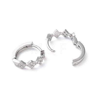 Brass Micro Pave Cubic Zirconia Hoop Earrings EJEW-P259-06P-1