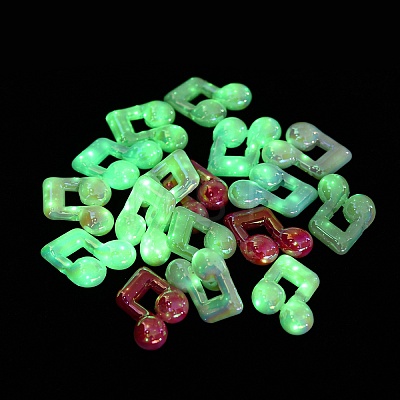UV Plating Opaque Luminous Acrylic Beads X-MACR-D083-09-1