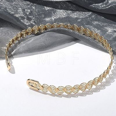 Iron Open Cuff Choker Necklaces for Women NJEW-M085-01G-1