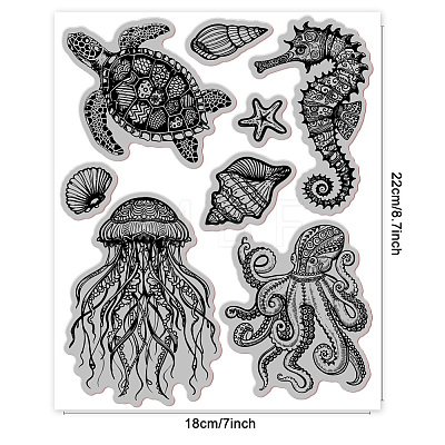 Rubber Clear Stamps DIY-WH0251-030-1