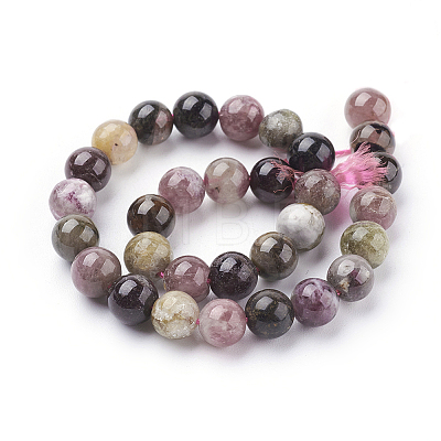 Natural Tourmaline Beads strands X-G-C076-10mm-10-1
