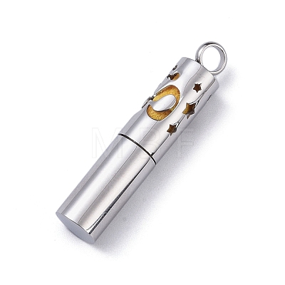Openable 304 Stainless Steel Perfume Bottle Pendants STAS-D097-11P-1