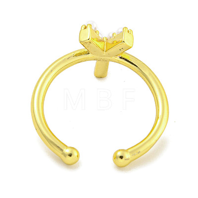 Rack Plating Brass Open Cuff Rings for Women RJEW-F162-01G-Y-1