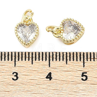 Real 18K Gold Plated Brass Inlaid Cubic Zirconia Charms ZIRC-L100-074G-04-1